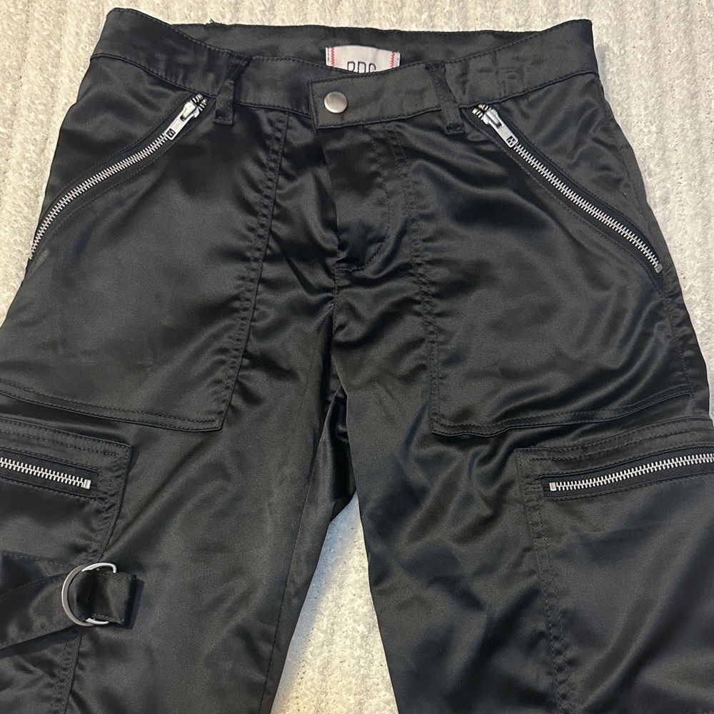 BDG Black Cargo Pants with Zipper Details
